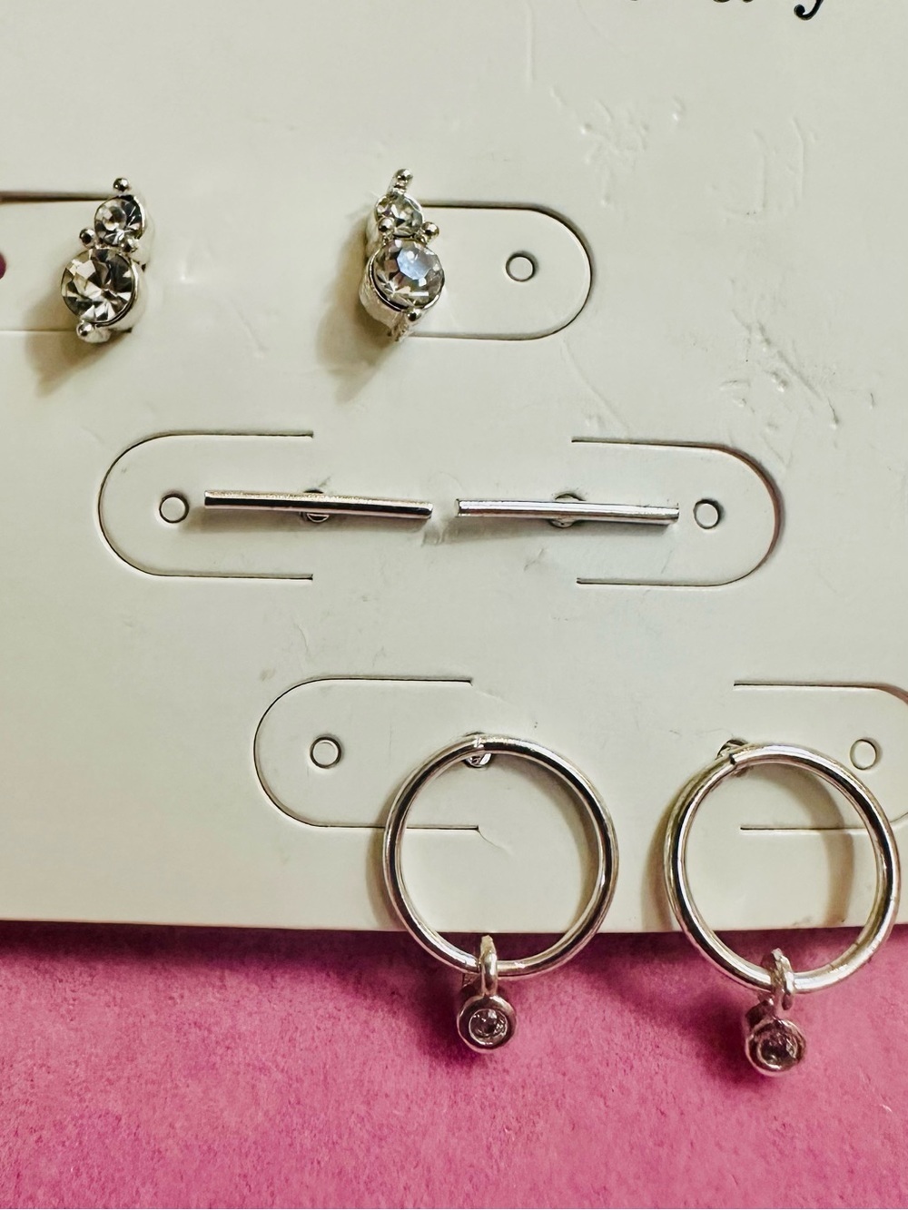 Silver Tone Earring Set - Picture 2 of 2